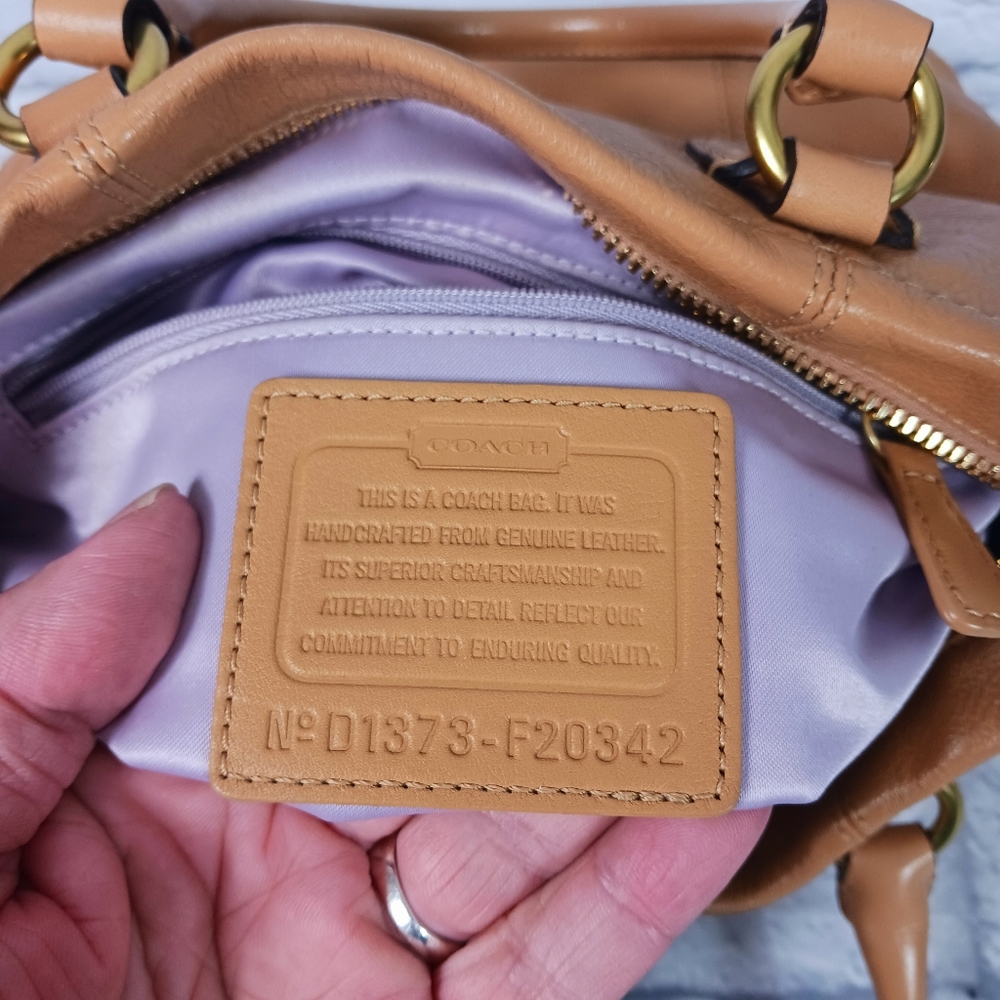Coach Ashley camel leather mini satchel bag - Picture 10 of 14